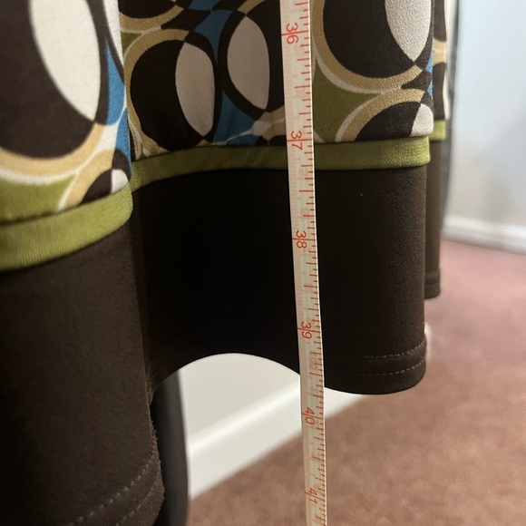 Studio I Brown and White Midi Dress with short Sleeves - Picture 3 of 7